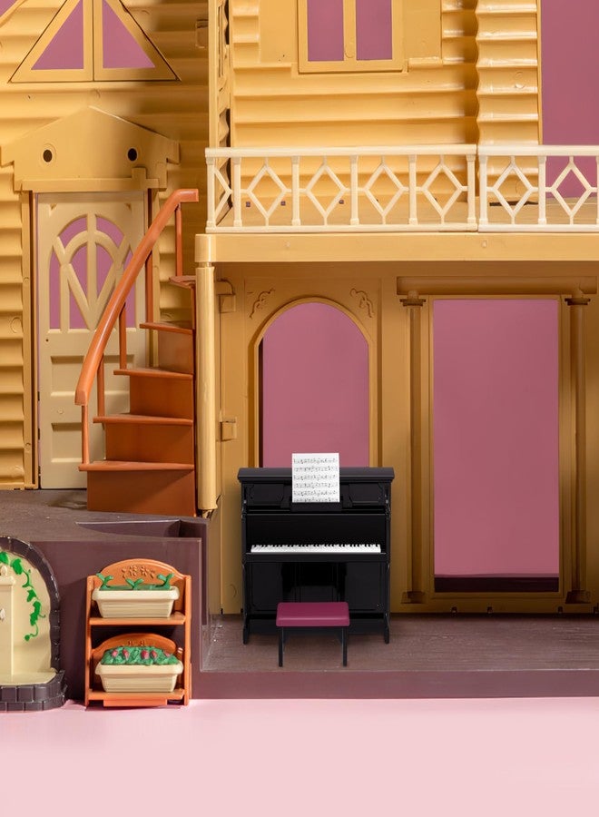 HEALLILY Mini Dollhouse Piano: Black Plastic Dollhouse Piano and Stool Set with Music Sheet for Scene Shooting Props Doll House Decoration, 3.58 X 2.75 X 1.45 Inches - Image 5